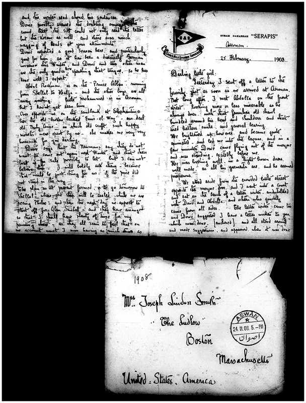 Letter from Joseph Lindon Smith to Corinna Putnam Smith, Pages 1,2 and envelope